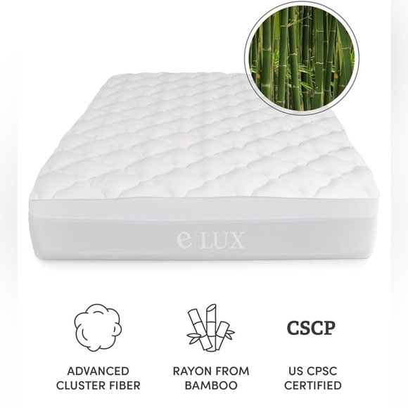 ExceptionalSheets Rayon from Bamboo Mattress Pad with Fitted Skirt - King - Picture 1 of 12
